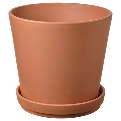 IKEA BRUNBÄR Plant pot with saucer 12 ½ " BRUNBÄR, terracotta planter with saucer, cylindrical, unglazed clay.