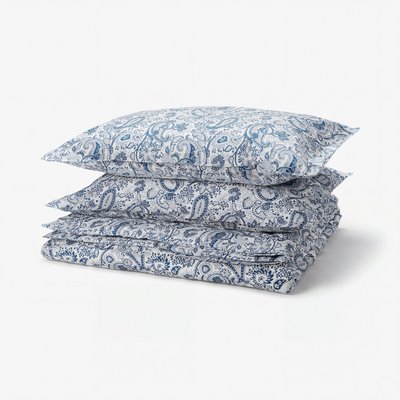 IKEA RODGERSIA Duvet cover and pillowcase(s) Full/Queen (Double/Queen) Stack of blue paisley bedding: 2 pillowcases & sh