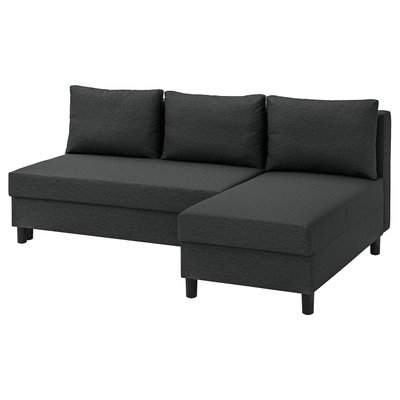 IKEA ÄLVDALEN 3-seat sleeper sofa with chaise Dark grey