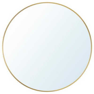 IKEA LINDBYN Mirror 50 cm Round gold-framed mirror with a sleek, elegant design.