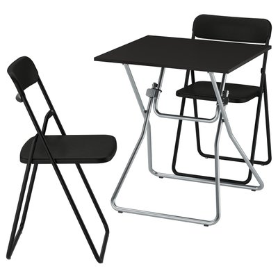 IKEA GUNDE / VIHALS Table and 2 folding chairs 26 3/8x26 3/8