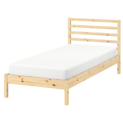 IKEA TARVA Bed frame Twin Light pine bed, minimalist horizontal slats.